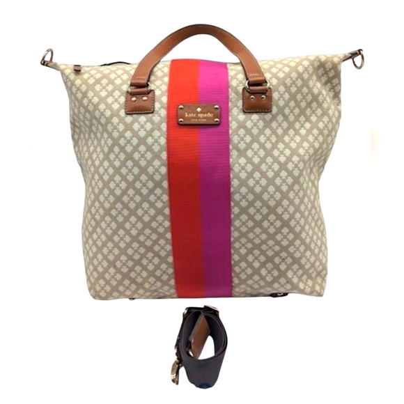 Kate Spade XL Beige and Pink Tote Bag EUC - Picture 1 of 5